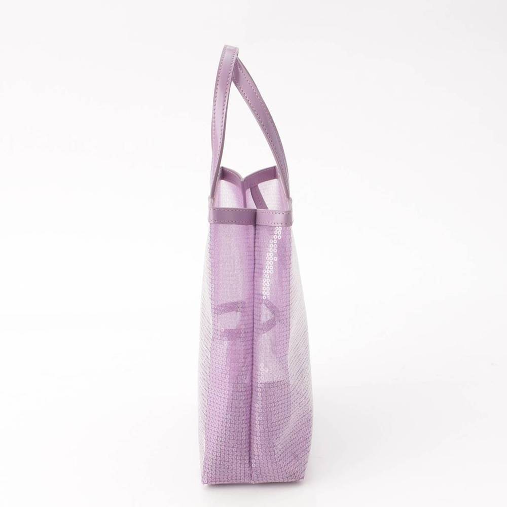 Prada Sequin Purple Mesh Small Shopping Handbag